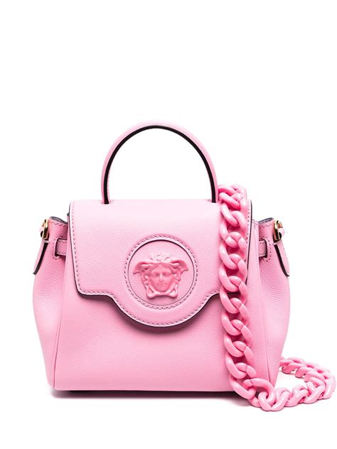 versace la medusa leather shoulder bag in baby pink|Versace Medusa bag sale.